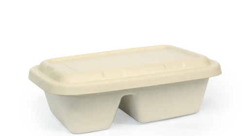 1000ml 2-Compartment Sugarcane Bagasse Rectangle