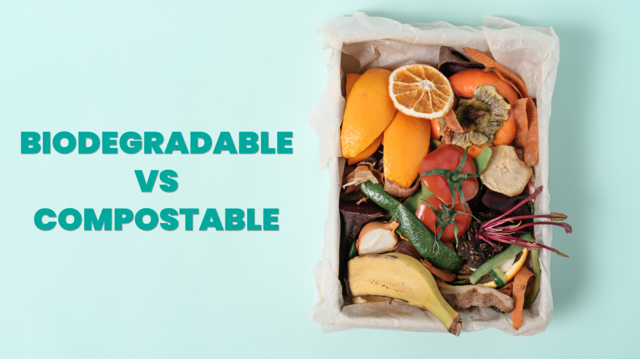 top view food leftovers in compost bin on blue background, compost, vegetable peels concept. Copy space, zero waste